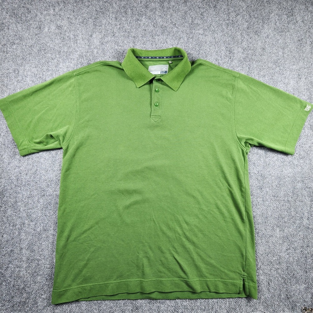 Cutter & Buck Mens XXL Green CB DryTec Short Sleeve Golf Polo Shirt Pique Knit